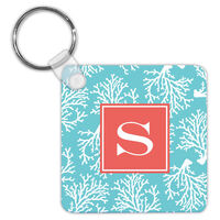 Teal Coral Repeat Key Chain