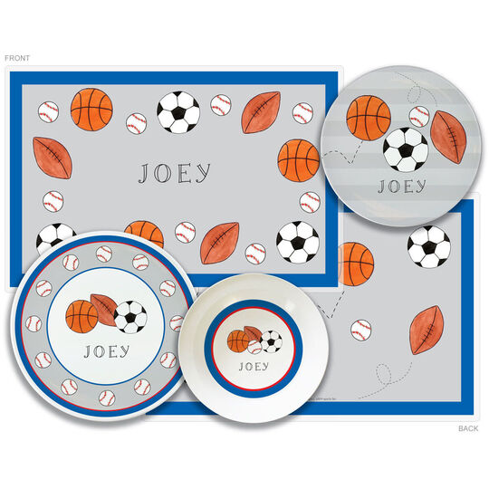 Personalized Sports Fan 4Piece Dinnerware Set