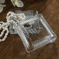 Deep Etched Crystal Keepsake Box with Scroll Design