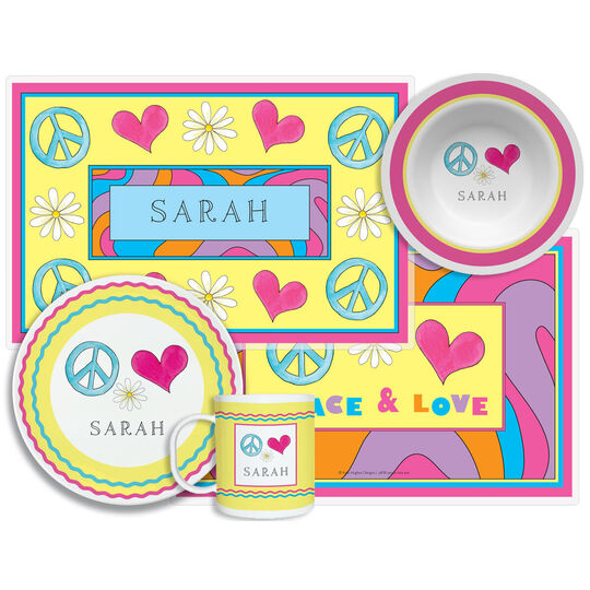 Peace Love Eat 4-Piece Dinnerware Set