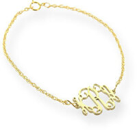 Petite Gold-Plated Filigree Monogram Bracelet