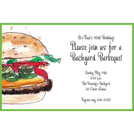 Juicy Burger Invitations