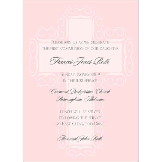 Fresco Cross in Pink Invitations