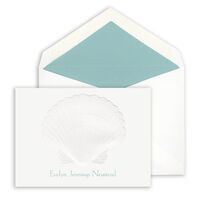 Embossed White Seashell Foldover Note Cards