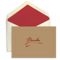 Kraft Brown Note Cards with Embossed Border