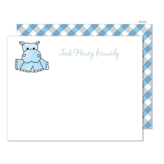 Blue Hippo Flat Note Cards