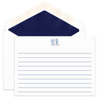 Twilight Monogram Note Cards with Writing Lines