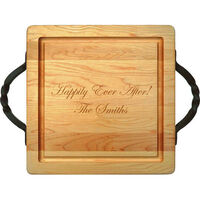 Maple 12 inch Square Happily Ever After Personalized Cutting Board