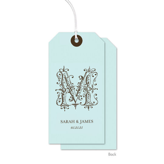 Simply Ornate Initial Large Vertical Hanging Gift Tags