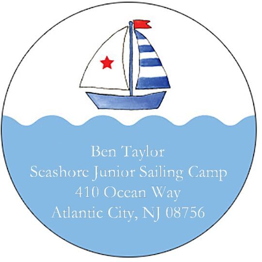 Set Sail Round Address Labels