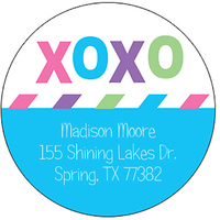 Hugs and Kisses Round Address Labels