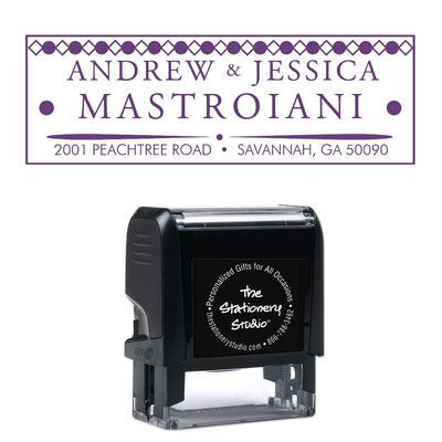 Argyle Border Address Rectangular Self-Inking Stamp