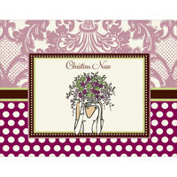 Purple Bridal Bouquet Foldover Note Cards