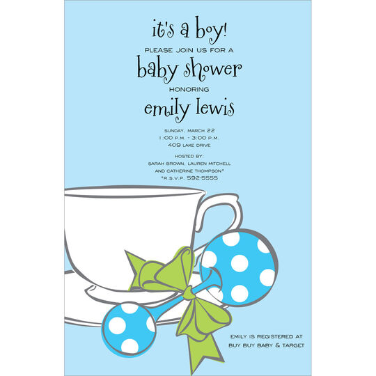 Boy Tea Invitations