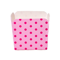 Pink Polka Dot Entertaining Square Baking Cups