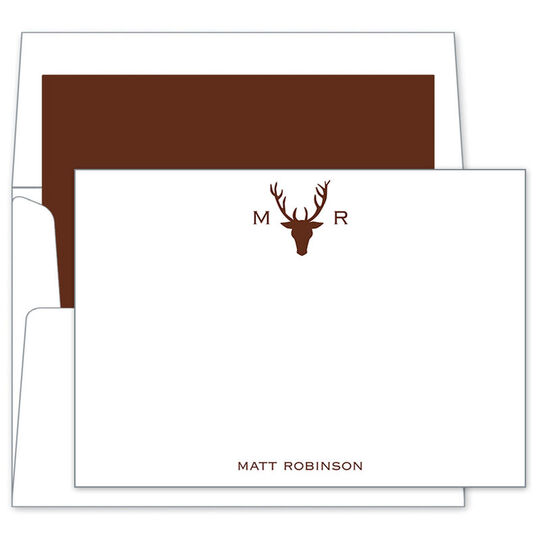 Stag Antlers Flat Note Cards