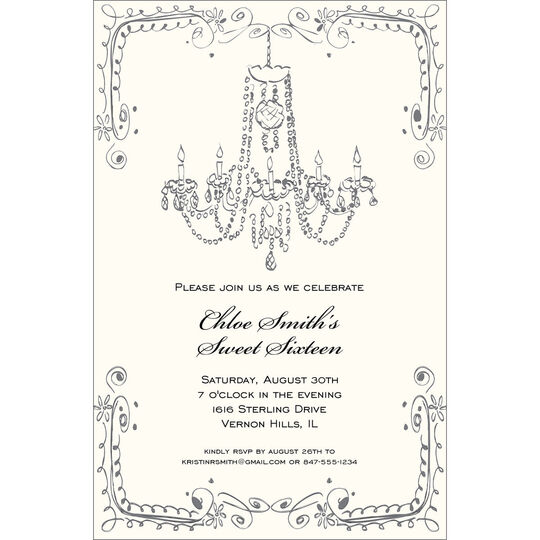 Vintage Chandelier Invitations