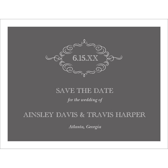 Sophisticated Flourish Save the Date Cards