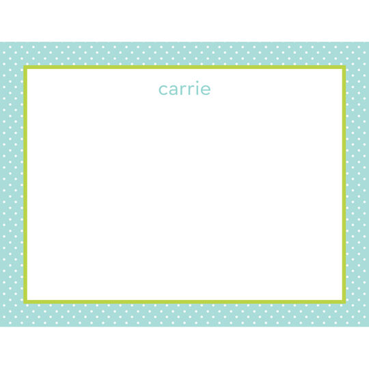 Wintermint Polka Dot Flat Note Cards