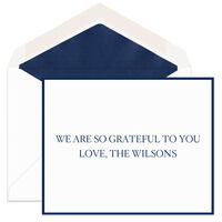 Navy Silhouette Folded Note Cards - Raised Ink