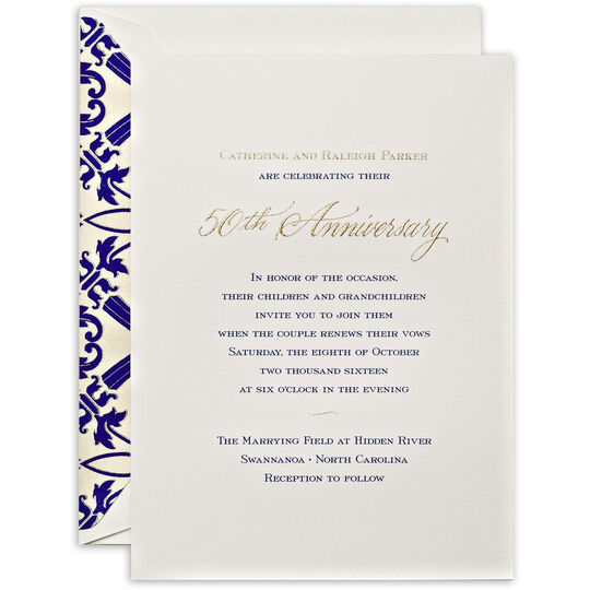 Personalized Engraved Anniversary Invitations