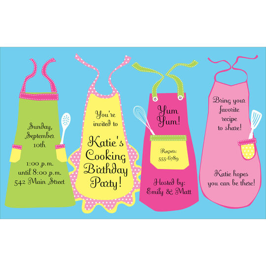 Kids Apron Invitations