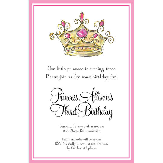 Princess Crown Invitations