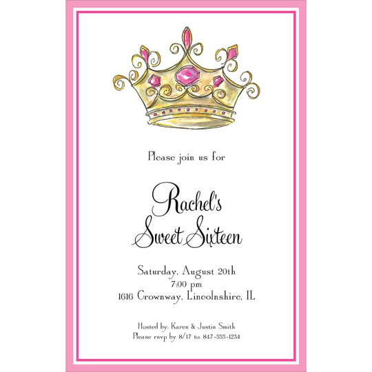 Princess Crown Invitations