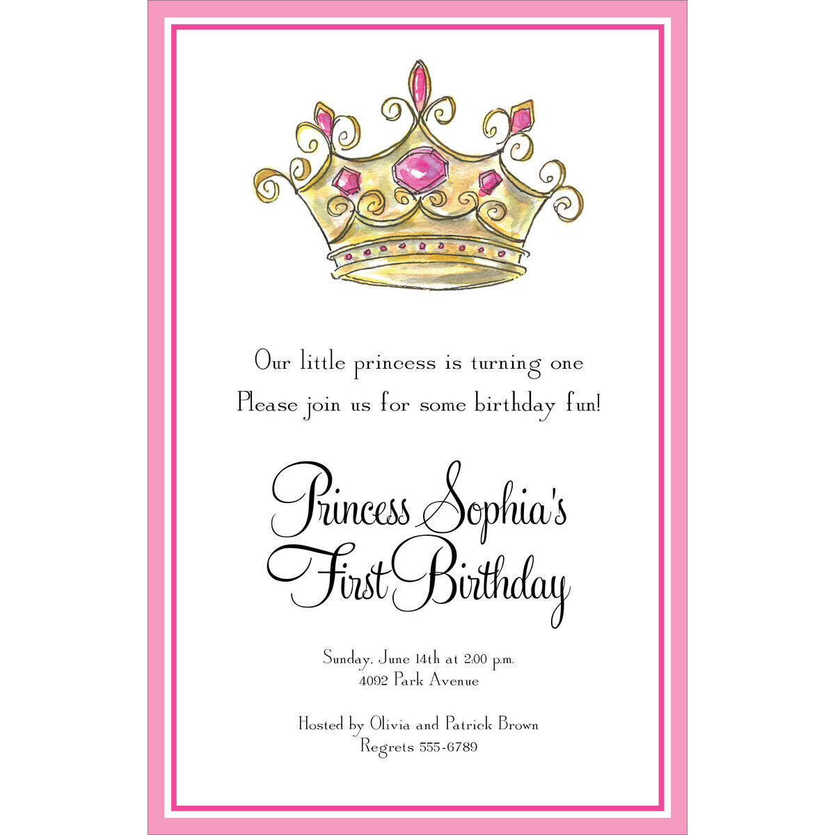 Crown 2024 birthday invitations