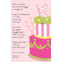 Girl 2 Cake Birthday Invitations