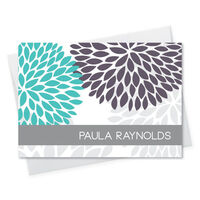 Turquoise Mum Foldover Note Cards