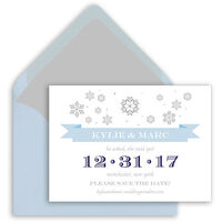 Falling Snowflakes Save the Date Cards