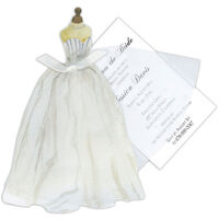 Bridal Gown with Pearls Die-cut Invitations