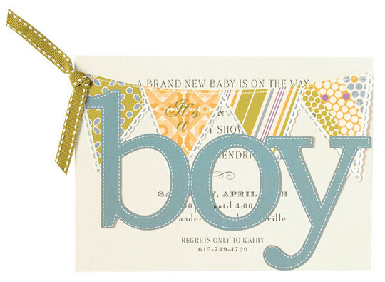 It's A Boy Banner Invitations