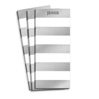 Silver Shimmer Stripe Skinnie Notepads