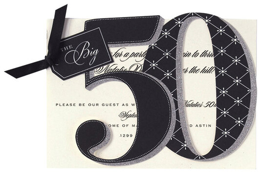 The Big 50 Die-cut Invitations