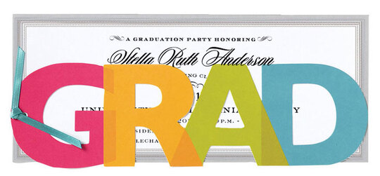 Bright Grad Diecut Invitations