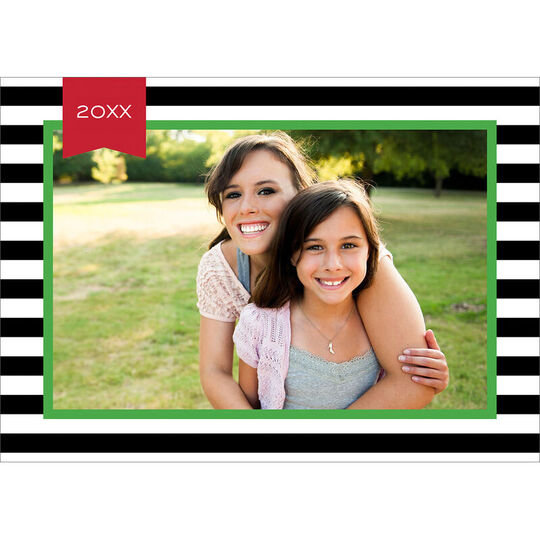 Black Stripe Folded Photo Cards