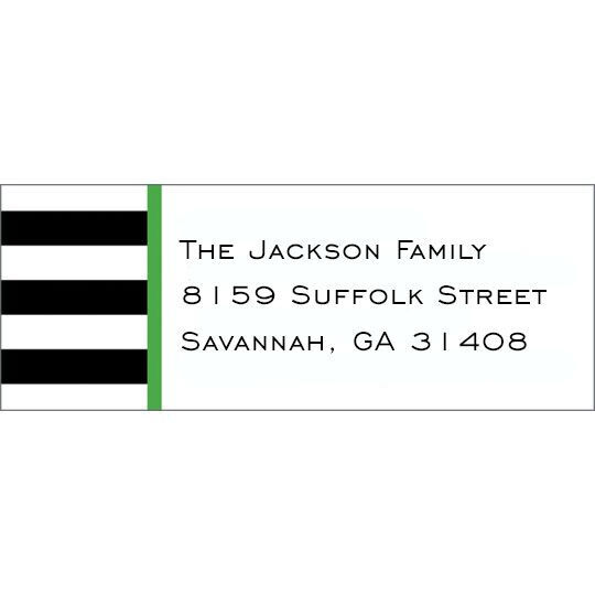 Black Stripe Return Address Labels