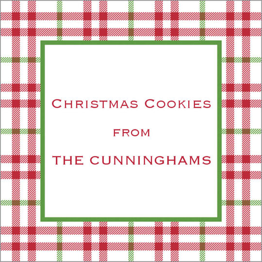Red and Green Check Gift Stickers