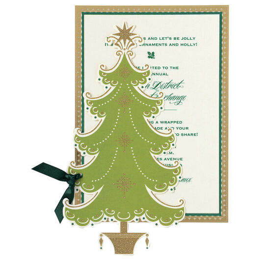 Christmas Tree Die-cut Invitations