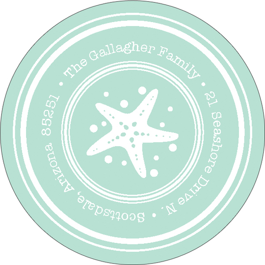 Seaside Round Address Labels
