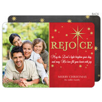 Rejoice Star Chalkboard Flat Holiday Photo Cards