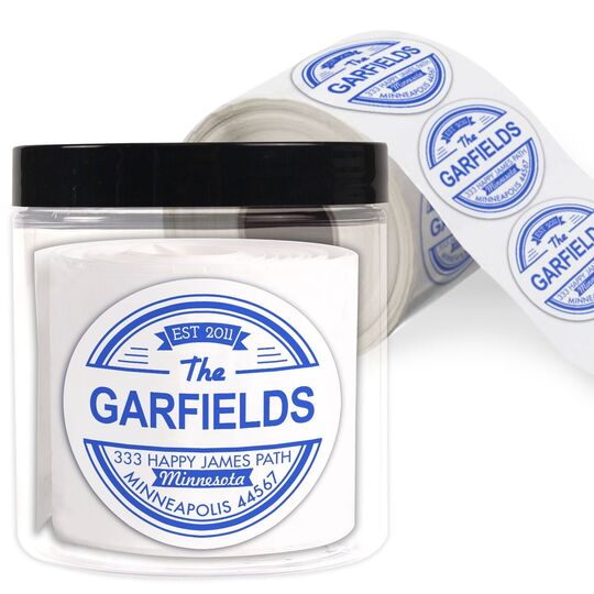 Garfield Round Address Labels in a Jar