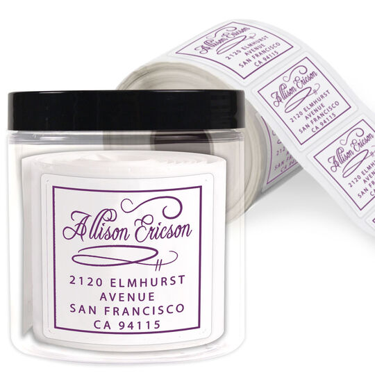 Ericson Calligraphy Square Address Labels in a Jar