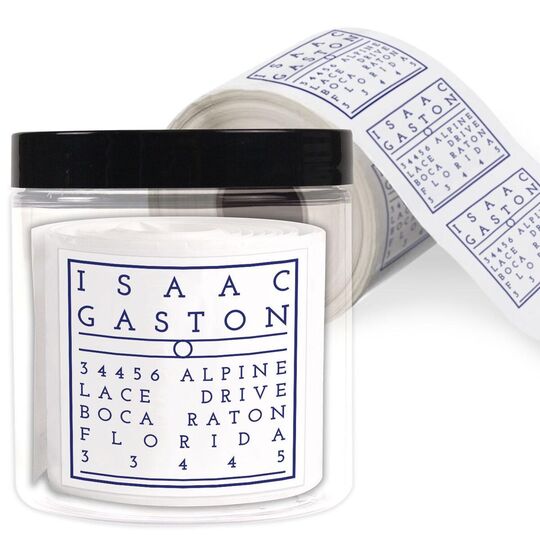 Gaston Square Address Labels in a Jar