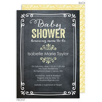 Yellow Chalkboard Baby Shower Invitations