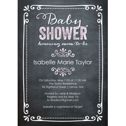 Chalkboard Baby Shower Invitations