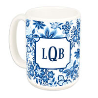 Classic Blue Floral Ceramic Mug