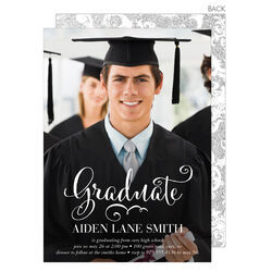 Script Graduation Photo Invitations
